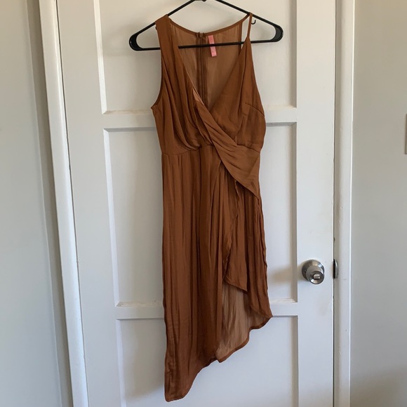 Asymmetrical Rust/Brown Dress - Picture 1 of 2
